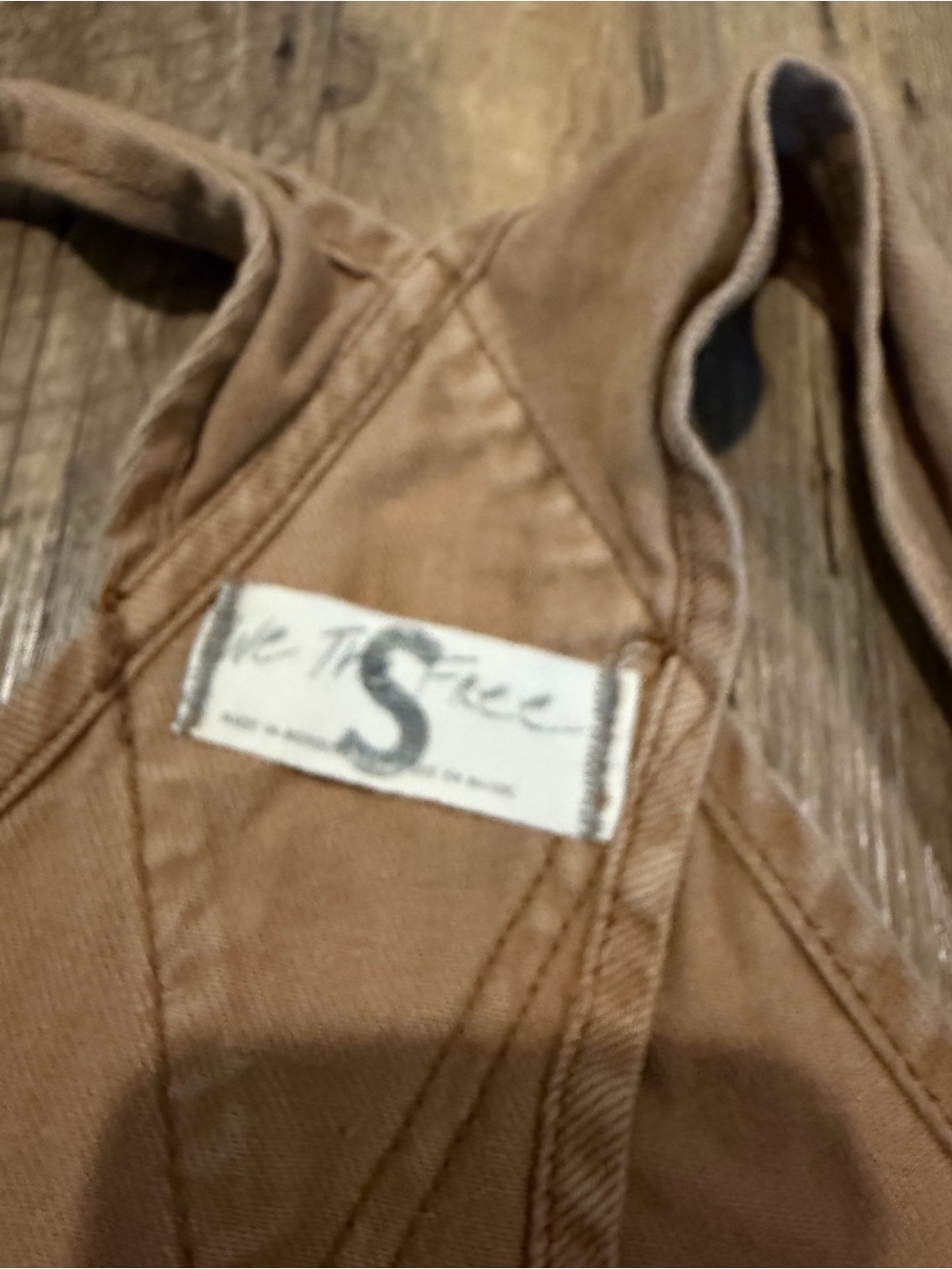 Free People Women's Ziggy Brown Overalls with Bib Pocket - Picture 5 of 6